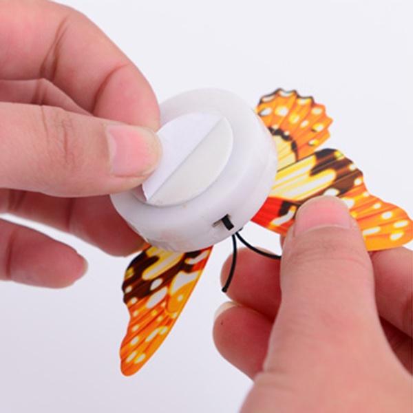 3D Double-layer Three-dimensional Butterfly Wall Decal Butterfly Luminous Small Night Light LED Luminous Bedroom Light Festival Scene Layout