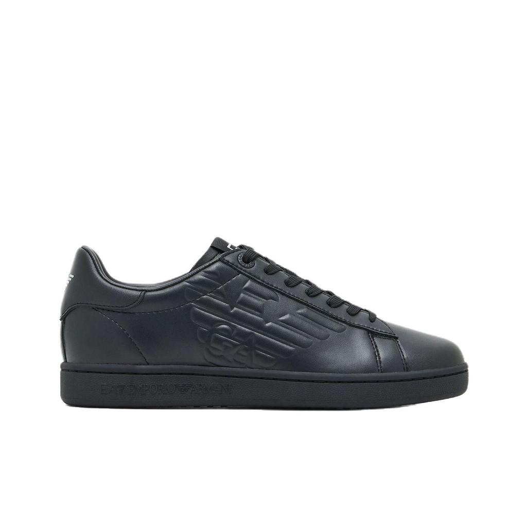 Emporio Armani EA7 Кожаные Низкие Кроссовки на Шнуровке Унисекс Черные 7X000331AF10848MC061