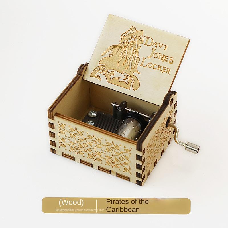 Деревянная музыкальная шкатулка, классическая резьба, музыкальная шкатулка с ручным заводом, рождественский подарок ручной работы