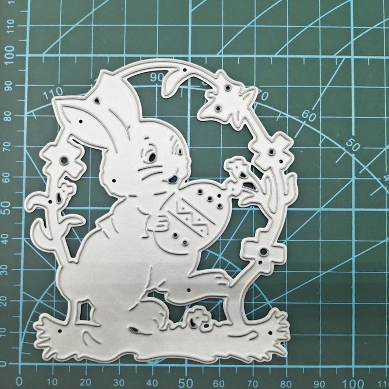 Пасхальный кролик яйцо венок металлический трафарет тиснение резка штампы для скрапбукинга своими руками бумажная открытка тиснение ремесло декор