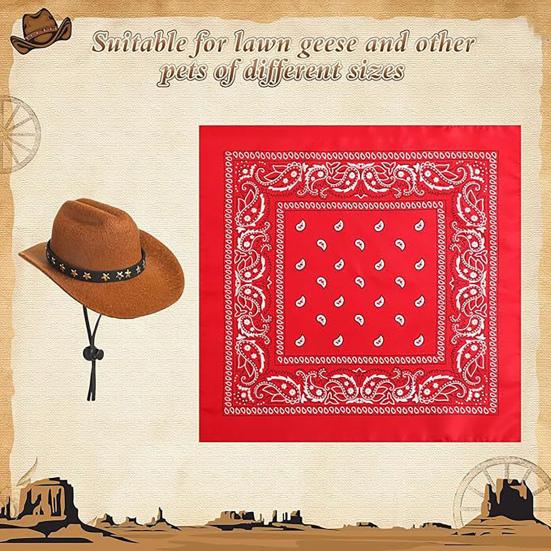 Костюм ковбоя для крыльца гуся, ковбойская шляпа в стиле вестерн с банданой, праздничный костюм гуся для 23-дюймовой/17-дюймовой цементной статуи гуся