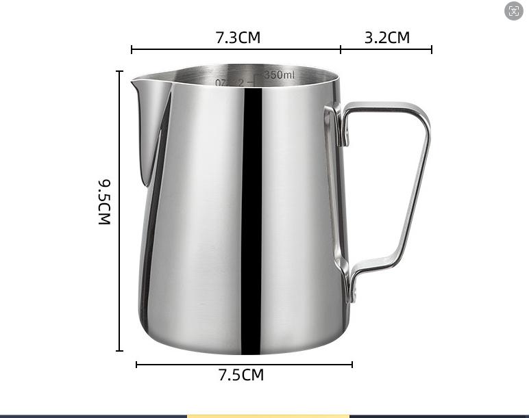 350ML Coffee Milk Frothing Pitcher with Scale Latte Stainless Steel Pour Over Coffee Kettle Espresso Steaming Milk Frothing Cup