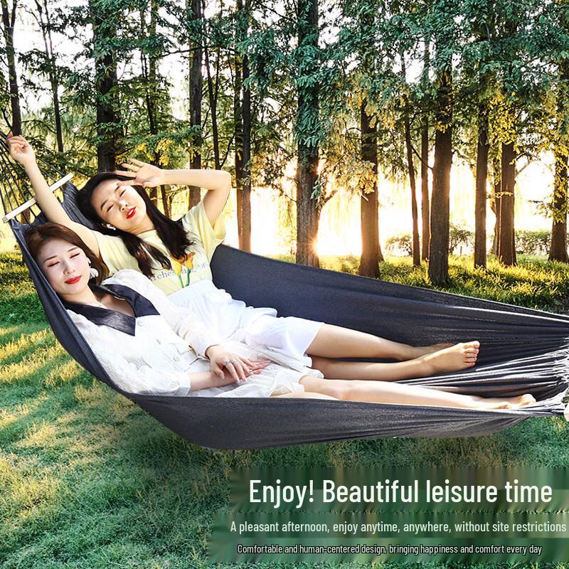 OLOEY Anti-rollover Canvas Camping Hammock with Spreader Bar