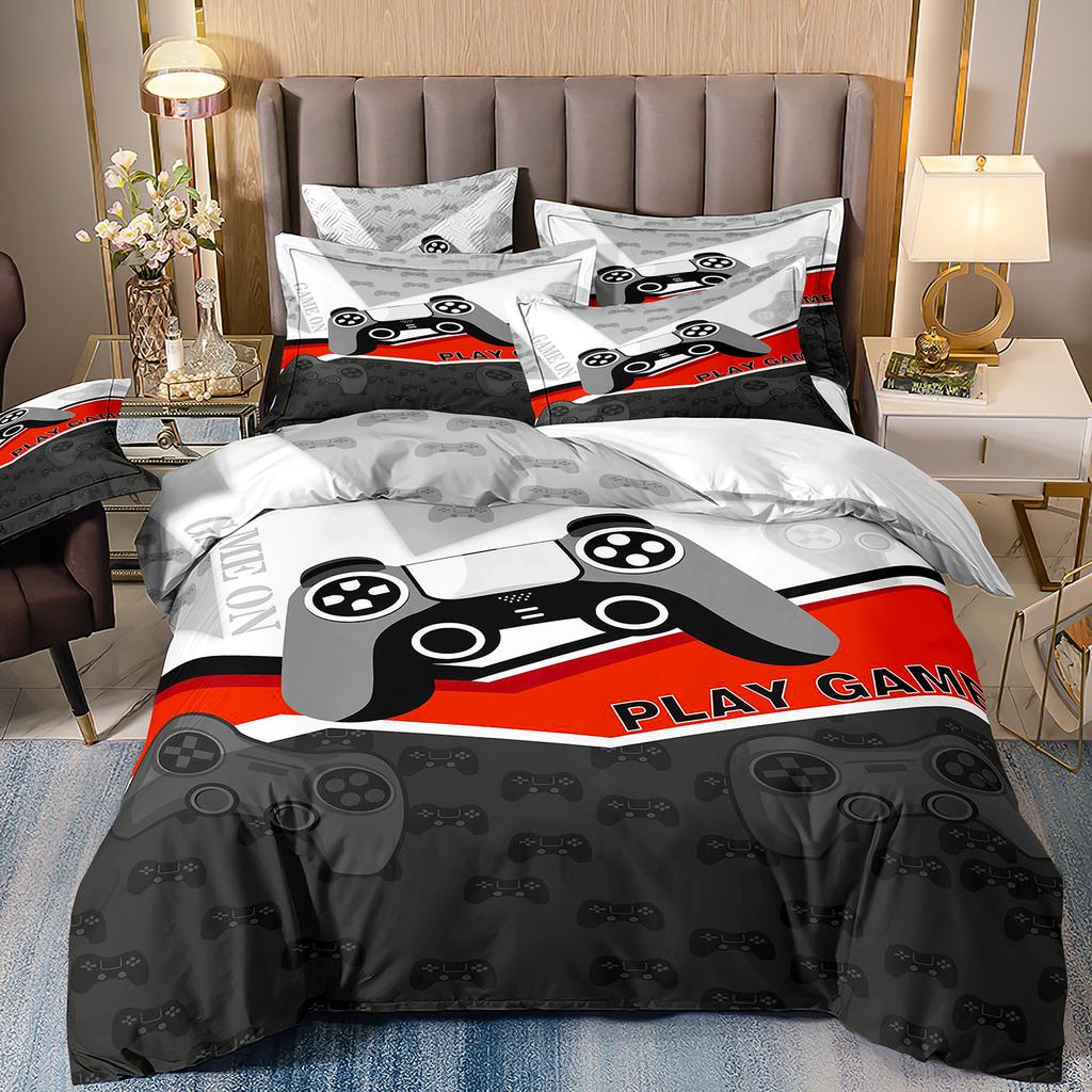 3D Gamepad Bedding Set Microfiber Quilt Cover Three-Piece Set