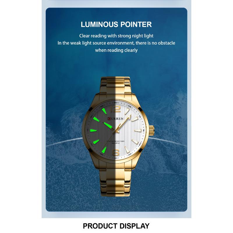 CURREN Новые лучшие мужские часы, повседневные кварцевые часы, простые мужские водонепроницаемые часы