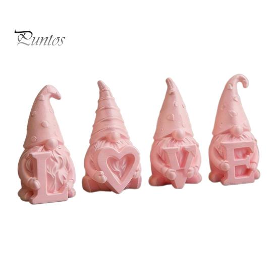 Фигурки с утяжелителем 4 шт. Розовые Безликие Гномы-Орнаменты, 3D-печатные Фигурки Гномов, Акценты для Свадебного Стола с Десертами, Романтические Настольные Украшения