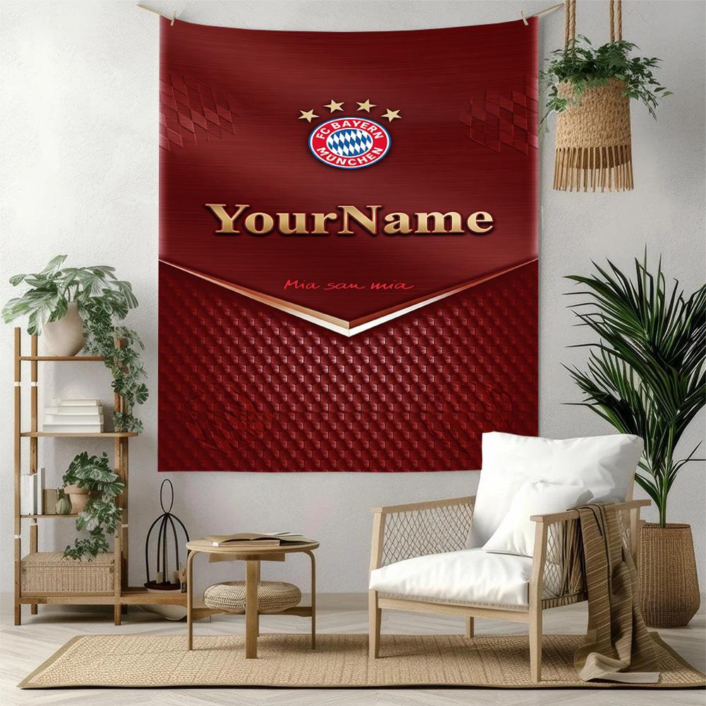Bayern Munich Custom Your Name Wall Decor Tapestry Art For Pet Memorial Birthdaywedding Party Backdrop Family Gift