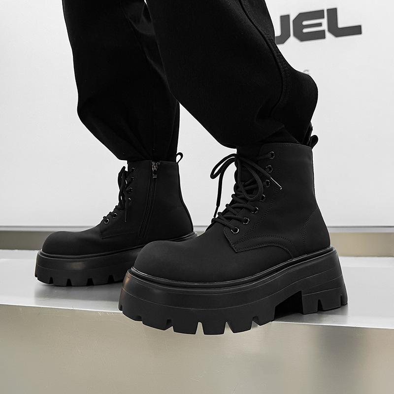 2025 весна и лето новые ботинки Мартина на толстой подошве с увеличением высоты мужские модные ботинки-локомотивы рабочие ботинки короткие ботинки в британском стиле 7112-J