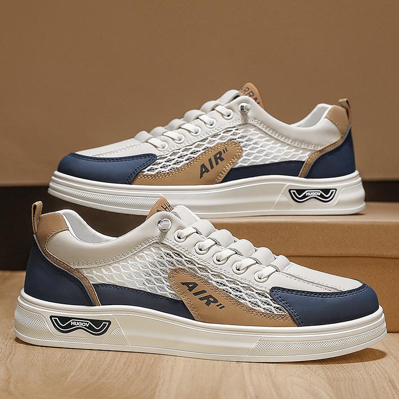 New Four-season Wearable Men's Shoes Sports Board Shoes Fashionable Flat Heel Color Matching Versatile Daily Comfortable Breathable Men's Trendy Shoes