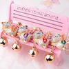 Cute Crystal Keychain Alloy Big Bell Rhinestone Japanese Lucky Cat Car Key Chain