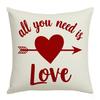 New Festive Valentine's Day Atmosphere Pillowcase Home Decoration Living Room Sofa Cushion Cover Linen Printed Cushion Cover