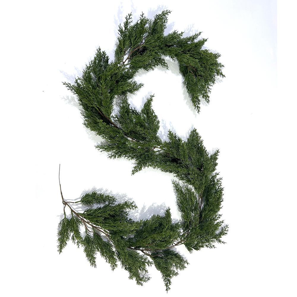 1.8 Meters Plastic Pine And Cypress Rattan Green Wedding Christmas Day Decoration Simulation Rattan Pine Needles Fake Plant Wall Hanging