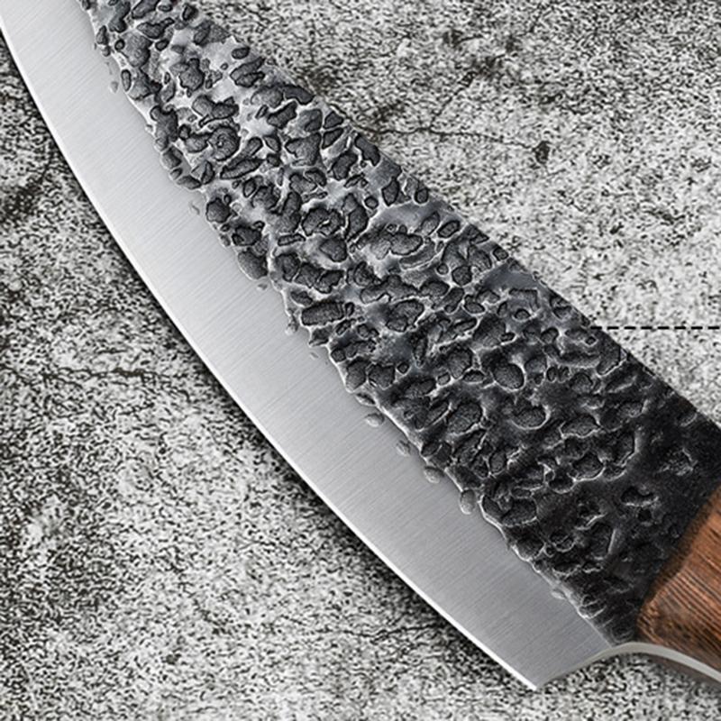 Forging Boning Knife Chinese Full Tang Handle Knife Handmade 4CR13  Steel Kitchen Chef Slaughter Knives Wenge Wood  Handle