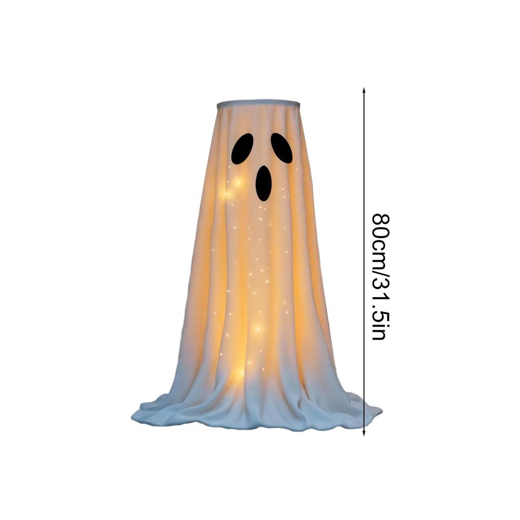 Luminescence Halloween Candy Bowl with Light Ghost Decor Cute Figurine for Yard Patio Indoor Bathroom Door Garden Kitchen Home