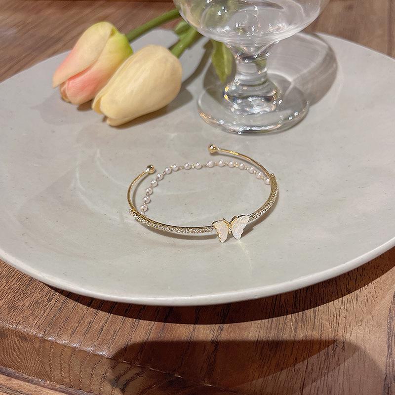 Элегантный двухслойный браслет-бабочка из циркония для женщин