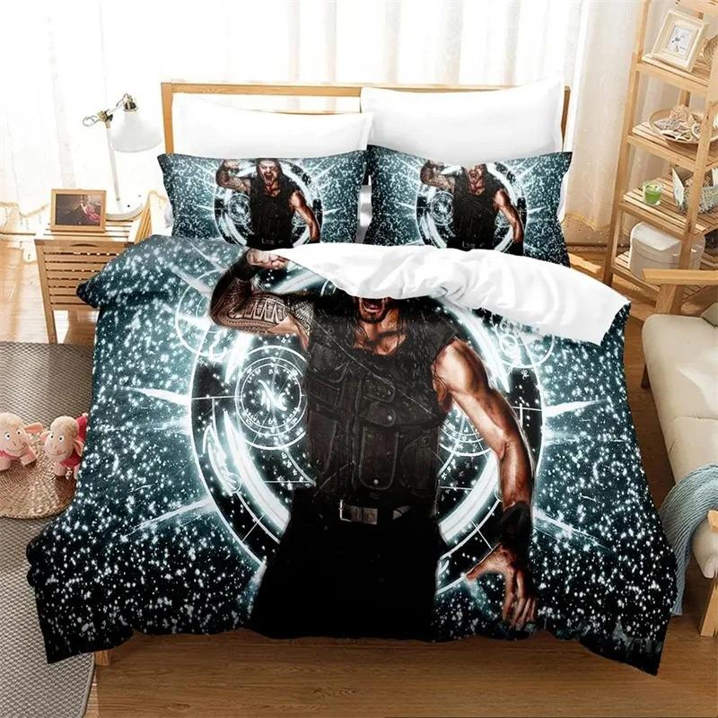 Wrestler Roman Reigns Bedding CollectionDuvet Cover Comforter Bed Collection Quilt Cover PillowcaseKing Queen Twin Size Boys Girls Adults