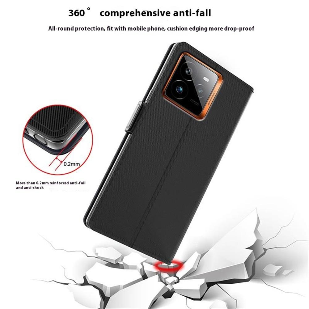 Для Realme GT 7 Pro 5G Чехол-подставка из ПУ кожи Чехол для телефона Держатель для карт Зеркало