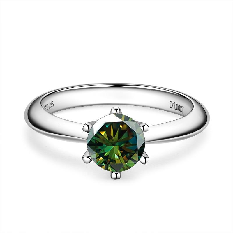 Bague Ringen Роскошные 100% настоящие 5-каратные кольца с муассанитом и бриллиантами для женщин, свадебные кольца из серебра 925 пробы, классические круглые ювелирные изделия, подарок с GRA