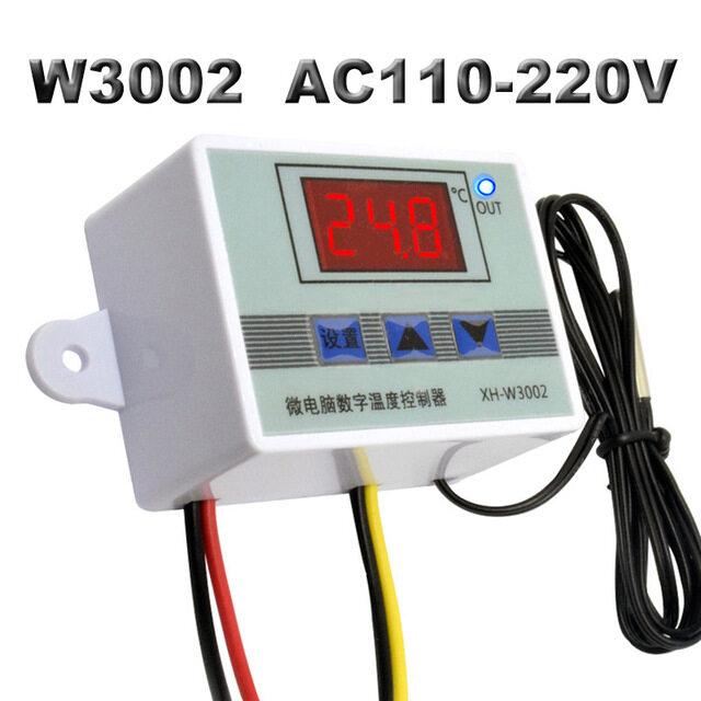 W3001 W3002 Микрокомпьютерный контроллер температуры DC12V 24V AC110 AC200V Цифровой термостат Термореле Управление нагревом и охлаждением