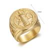 Хип-хоп позолоченный St. Кольцо из титановой стали Benedict для мужчин, модные религиозные украшения