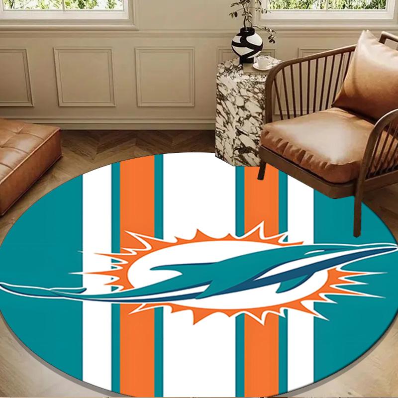 Dolphins Team Round mat, Anti-slip Circle Carpet Chair rug For livingroom,Bedroom, doormat home decor Gift Christmas Gifts