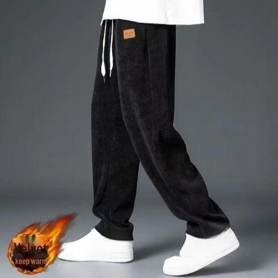 Мужские спортивные штаны из плотного вельвета и бархата — модные, повседневные, свободного кроя для осенних и зимних видов спорта
