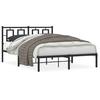 VidaXL Metal Bed Frames with Headboard, Double Bed with Slat Base, Adult Bed with Footboard, Bedroom Furniture, 374241