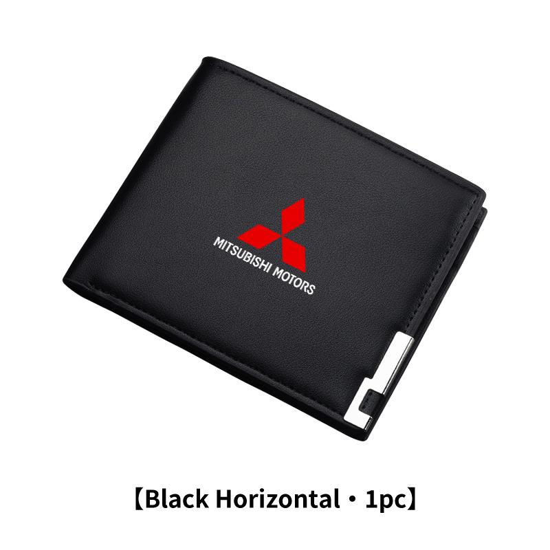 xkhr10 Men Leather Zipper Wallet Coin Pocket Vintage Big Capacity Male Short Money Purse For Mitsubishi Outlander Lancer Eclipse Mirage