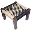 Wooden Chowki with Beige & Black | Chowki | Wooden Stool | Chowki (16 X 16 X12) Inch
