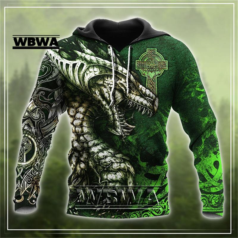 Spring Autumn Dragon And Tiger Tattoos 3D Print Unisex Deluxe Hoodie Men Sweatshirt Streetwear Pullover Casual Jacket Tracksuit
