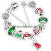 Рождественский красный эмалевый браслет-шарм с носками - Европейский и американский стиль