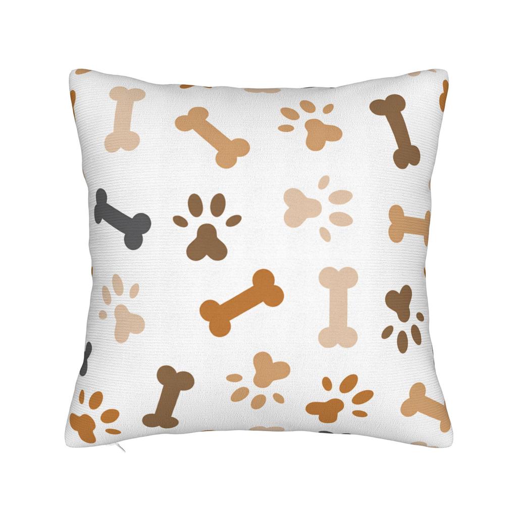 Colorful Paw Print And Bone Pillowcases Fashion Pillow Case For Sofa Bedroom Home Decor Comfy Pillow Cover