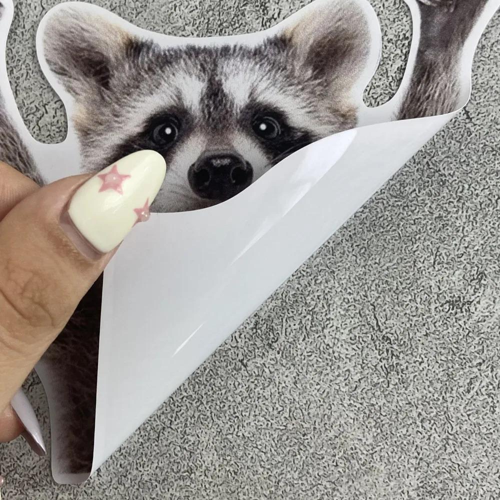 Funny Raccoon Motorcycle Stickers Cartoon Waterproof Fuel Tank Decoration Accessories Motorbike Body Durable Vinyl Decals