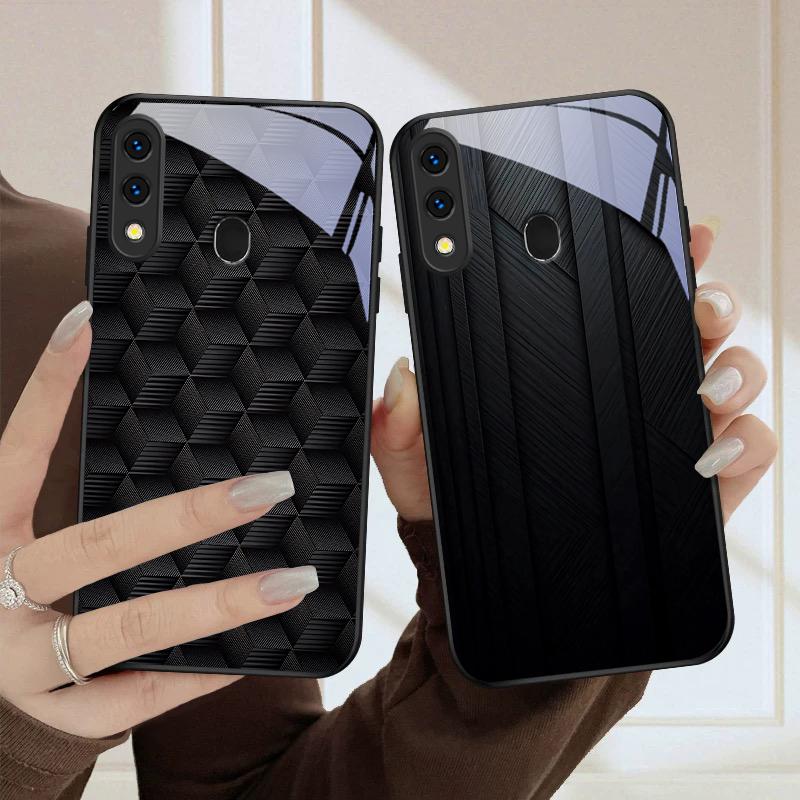 Темная геометрическая текстура Для Samsung Galaxy A20 A20s 21s A22 A23 A24 A25 A26 A42 A90 A50 A55 52s A56 A70 A71 72 стеклянный чехол для телефона