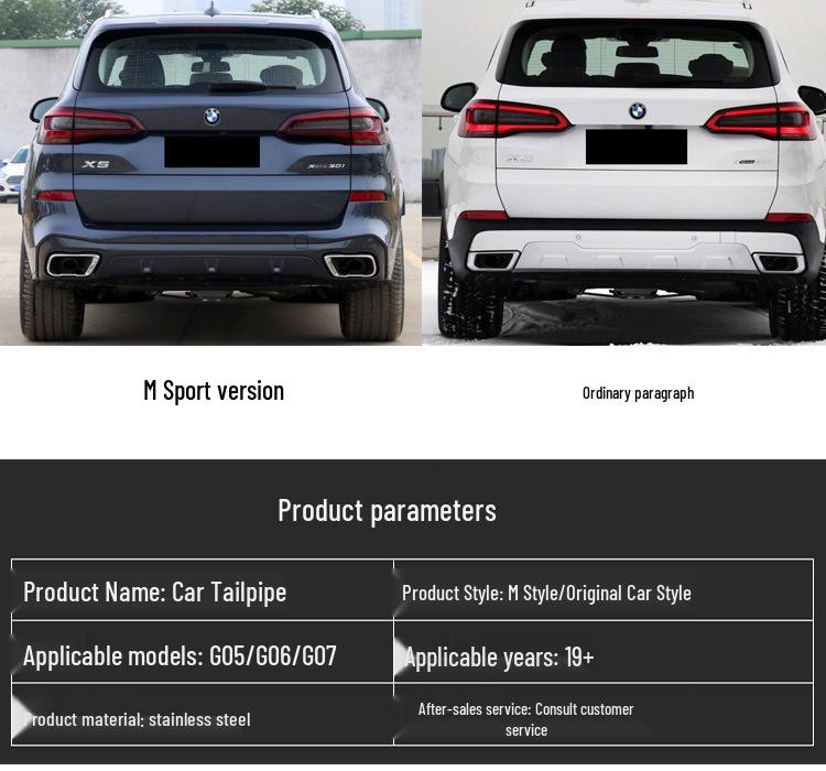 Upgrade for C05G06X5X6X7: In-Situ Style Four-Outlet Stainless Steel Tailpipe Exhaust Modification