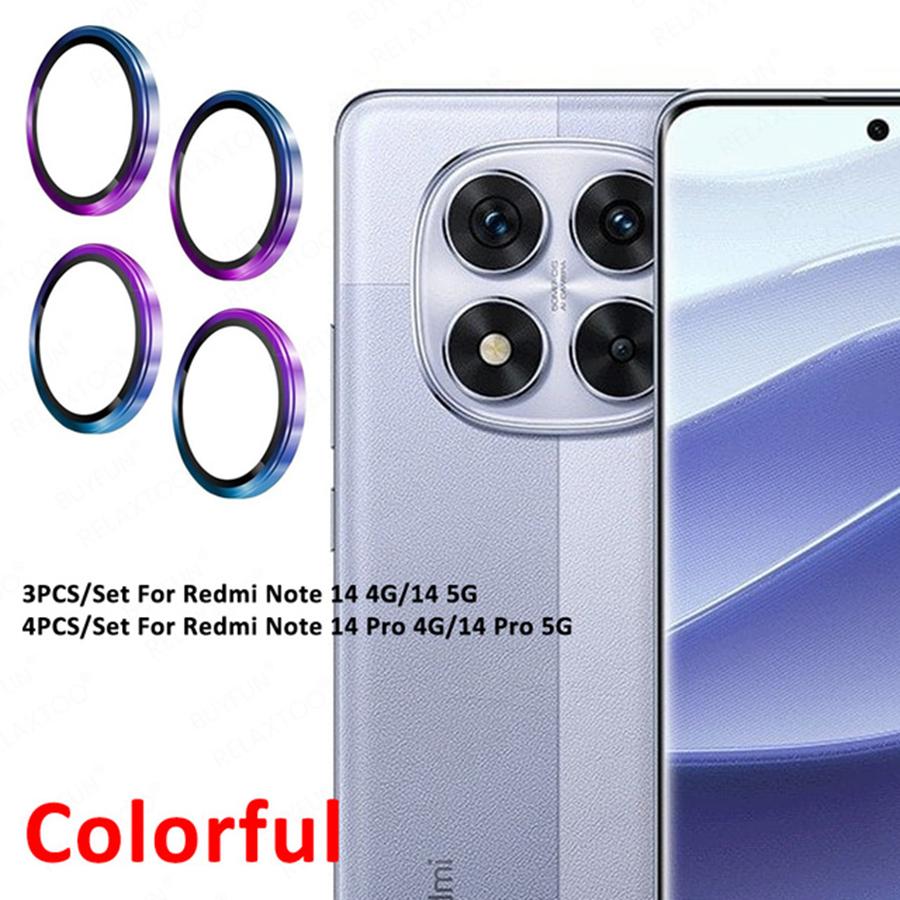 Защитная пленка для объектива из прозрачного закаленного стекла HD для Redmi Note 14 Note 14 Pro 5G 4G Note 14 Pro+ для Xiaomi POCO X7 Pro, защитная пленка для камеры с металлическим кольцом