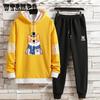 Школьный костюм-свитер, весенний студенческий спортивный костюм для подростков, повседневный свитер с капюшоном и брюки для мужчин