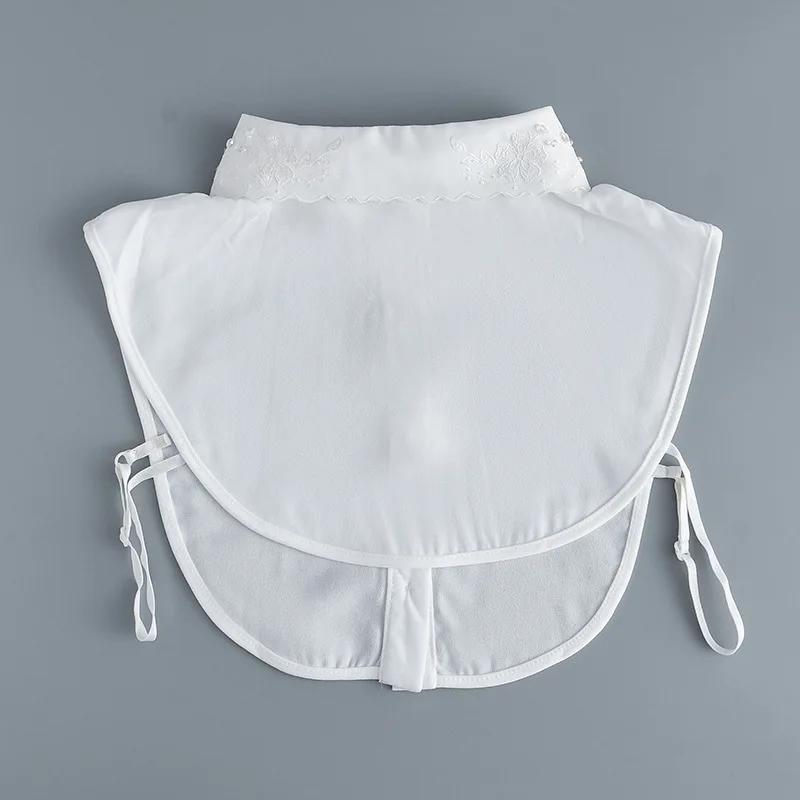 Women's Handmade Beads Fake Collar for Womens Half Shirt Blouse Tops Shirt Detachable Collar False Collar