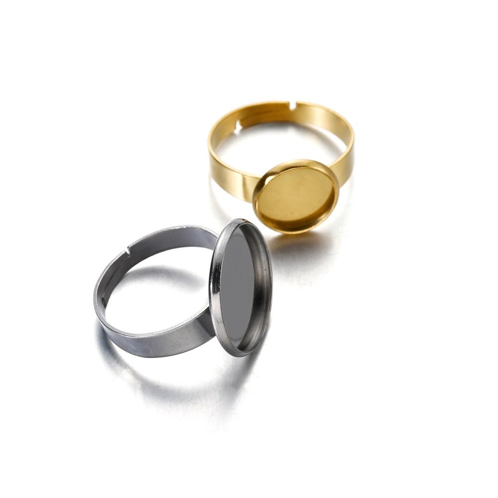 10 шт./лот, регулируемые пустые кольца с покрытием из нержавеющей стали для DIY, кольца ручной работы, изготовление ювелирных изделий, аксессуары для поиска