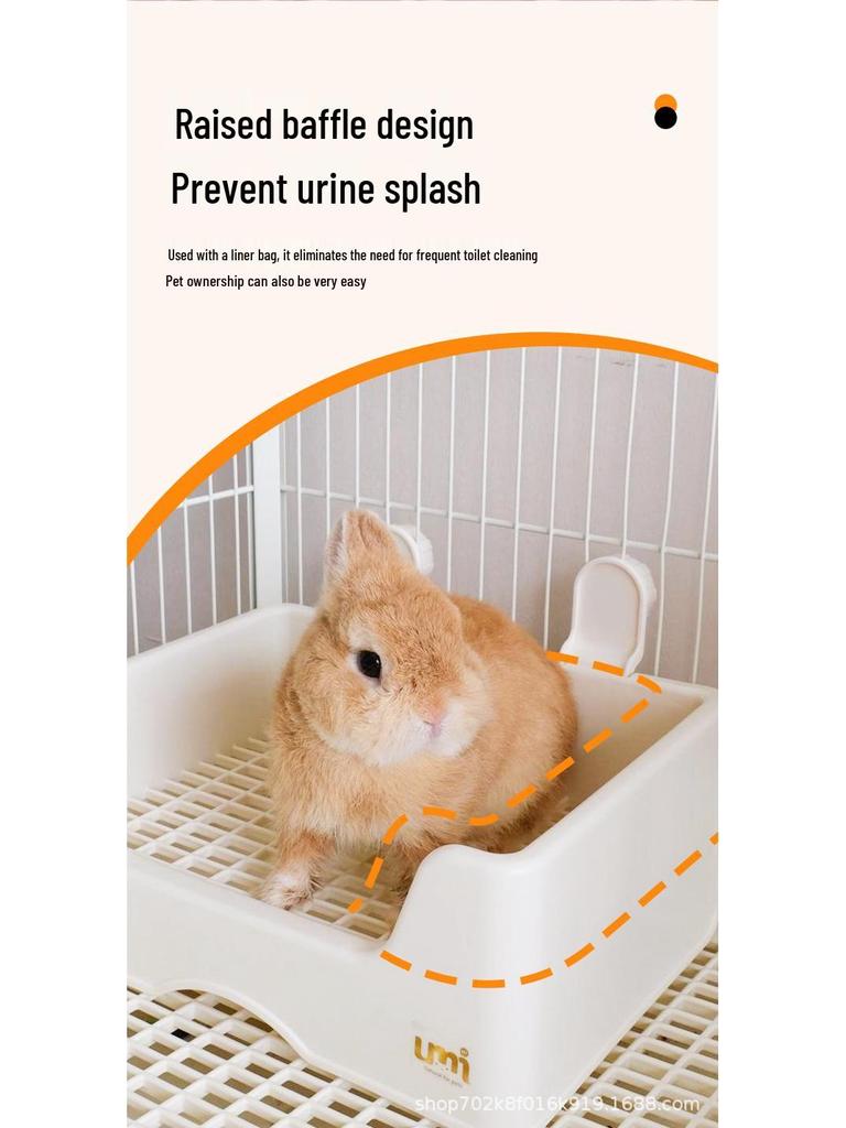 Umi Rabbit Litter Box: Large/Medium, Three-Rain Design, Extra Large, Anti-Tipping, Anti-Splash Urine Control Rabbit Toilet.