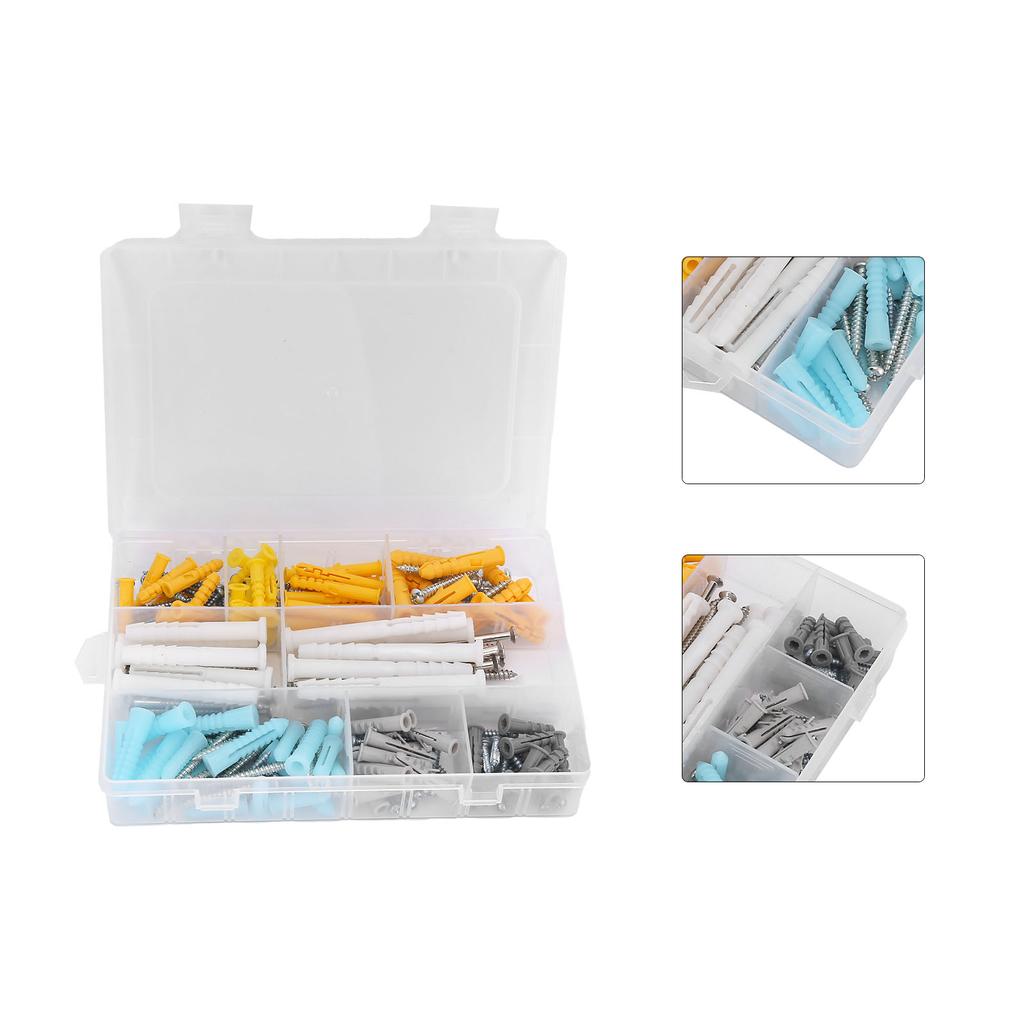 200PCS Screw Assortment Kit Self Tapping Screws with Anchors for Home Kitchen Furniture Repair Supplies200PCS