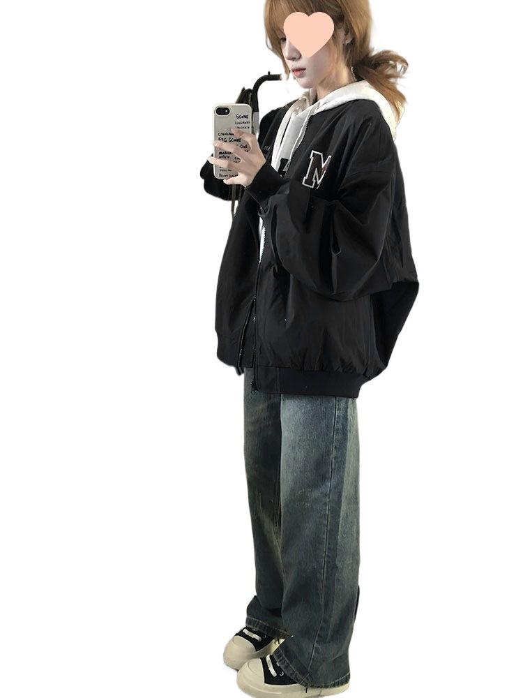 Retro Loose Couple Baseball Jacket: Plus Velvet, Versatile College Style, for Cooler Seasons