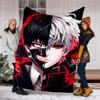 Плед с принтом по мотивам Tokyo Ghoul - Идеально подходит для дивана, кровати, путешествий и использования на открытом воздухе | Можно стирать в машине, уютный и прочный.