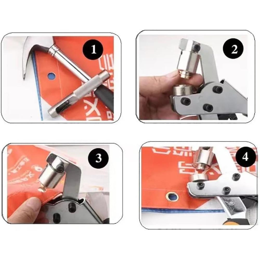 Manual Eyelet Pliers Leather Fabrics Tarpaulins EyeletPliers Set with 300PCS Diameter 10MM Eyelets