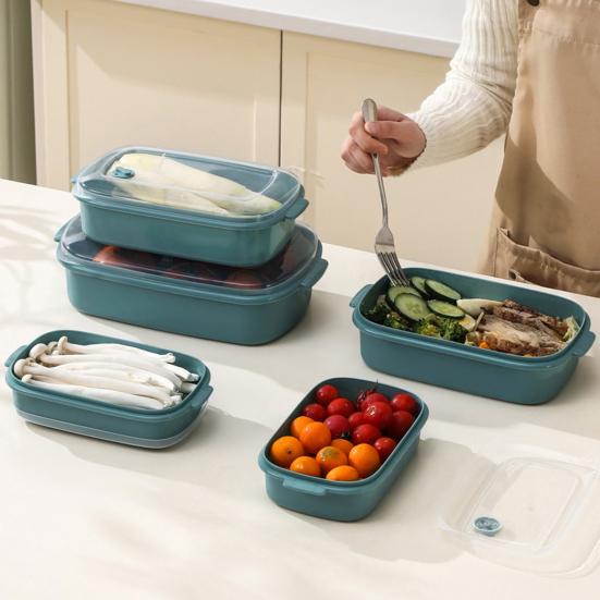 1/3Pcs Food Storage Box BPA Free Heat-Resistant Stackable Design Storage Organizer Microwave-heated Lunch Box with Lid