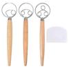 3 Pack Danish Dough Whisk Bread Mixer,Dutch Whisk with Dough Scraper for Bread,Pastry or Pizza Dough,Sourdough Bread,Etc