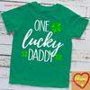 One Lucky Dad Matching St Patricks Day T Shirt Vintage Washed Soft Streetwear Designer Clothes Slightly Homme Breathable Casual