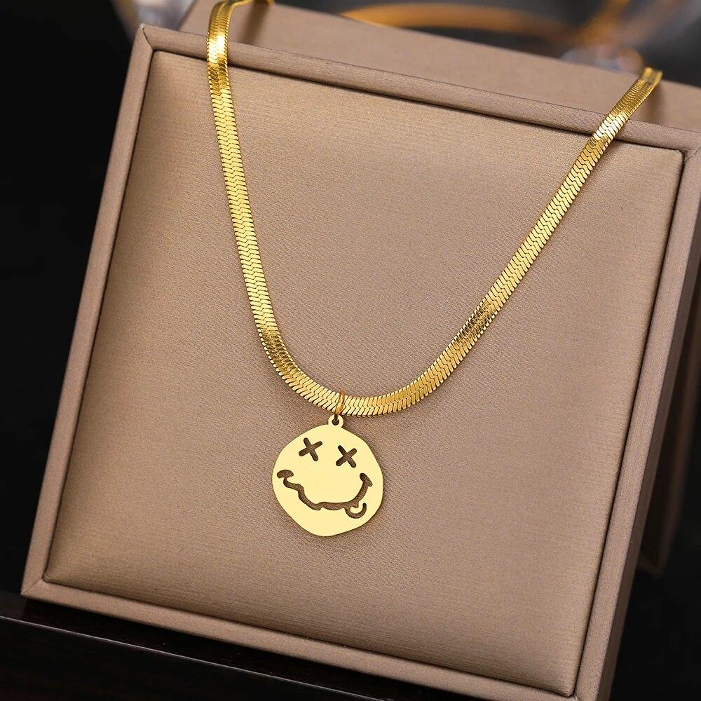 Ожерелья из нержавеющей стали с подвесками в виде змеи и елочки, готические винтажные подвески в виде дерева удачи для женщин