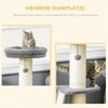 Cat Tree Tower with Scratching Posts, Pad, Bed, Toy Ball-Dark Grey