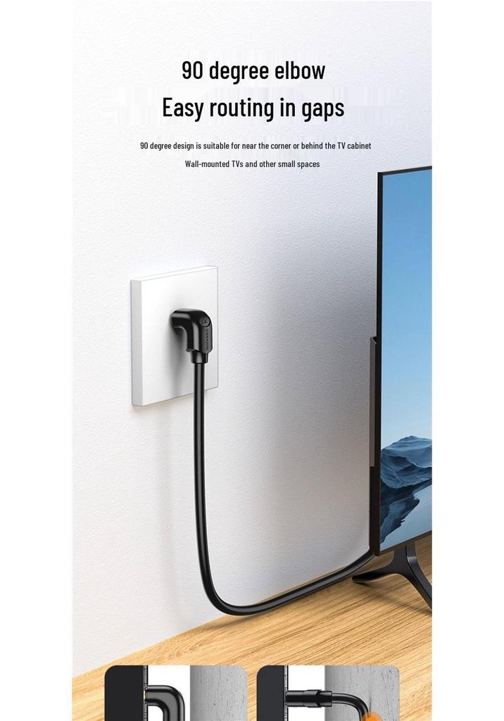 Shan Ze 4K HD HDMI Угловой кабель 90° для телевизора и компьютера
